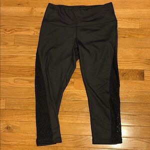90 Degrees By Reflex Black Leggings with Lace Detail